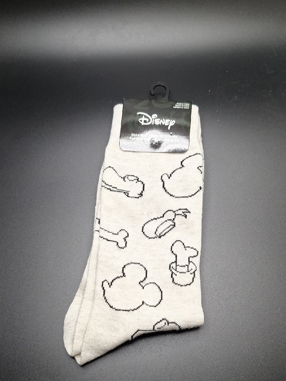 Disney Men’s Light Gray Character Crew Socks